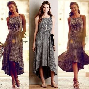 Anthropologie Maeve salsola hi-low striped midi dress